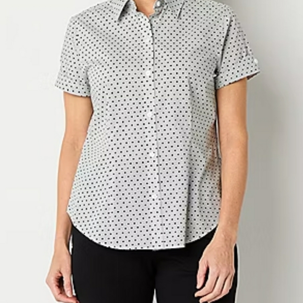 Liz Claiborne women's Rose red Button Down Shirt XL - Picture 3 of 4